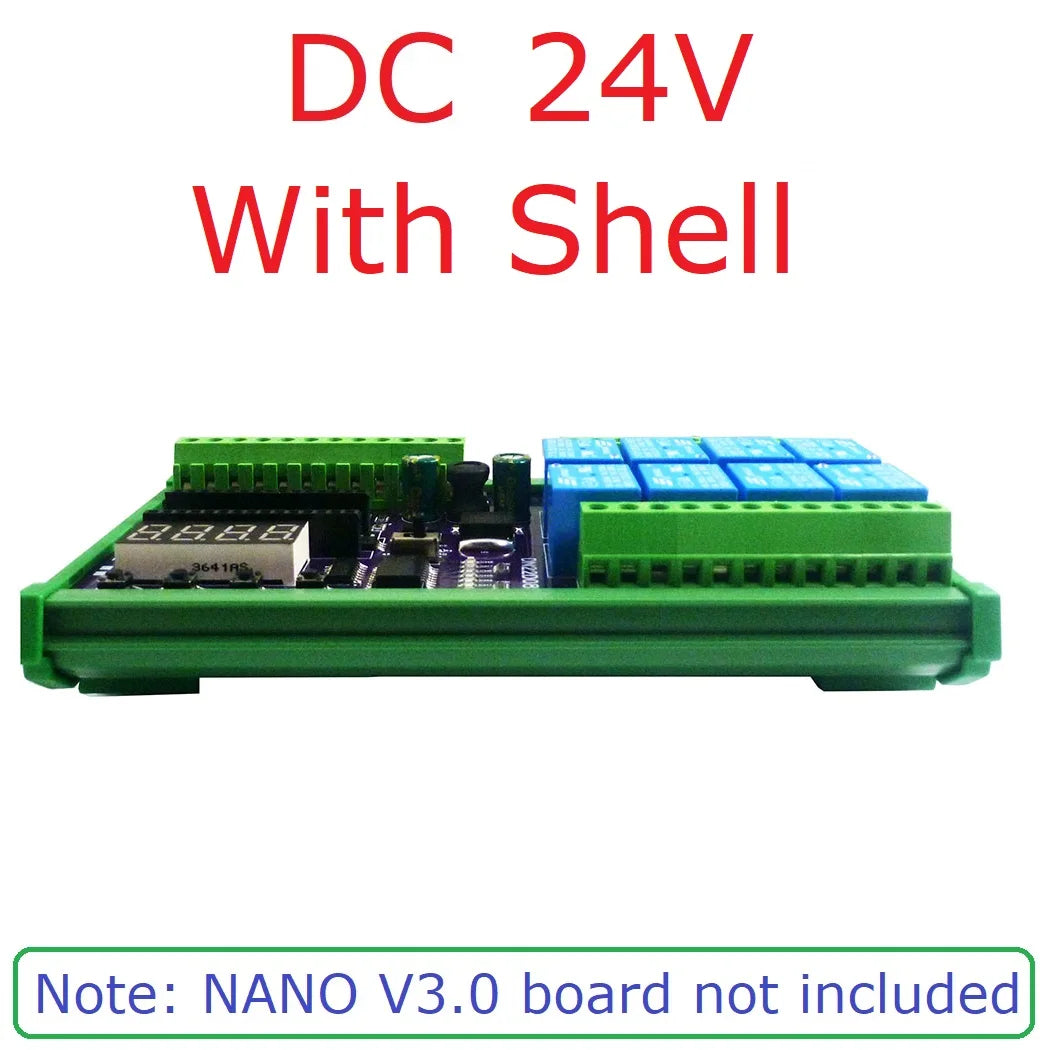 DN22D08 8CH DC 12V 24V Multifunction Delay Timer Switch Board RS485 PLC IO Expanding Module For Arduino NANO V3.0