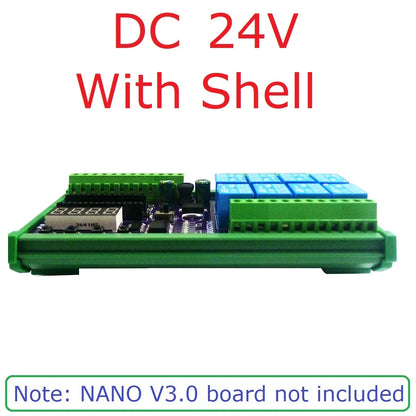DN22D08 8CH DC 12V 24V Multifunction Delay Timer Switch Board RS485 PLC IO Expanding Module For Arduino NANO V3.0