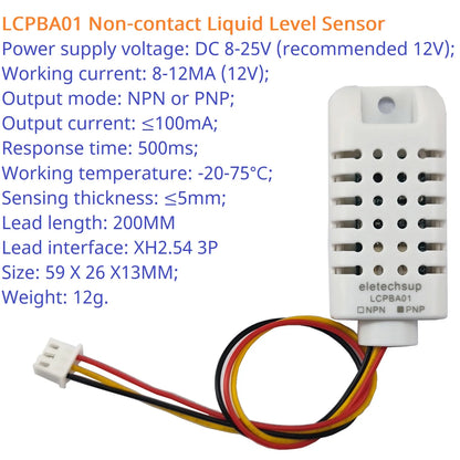 LCPBA01 DC 9V 12V 24V Non Contact Liquid Level Sensor Liquid Detection Switch Controller Water Level Detector Water Level Sensor