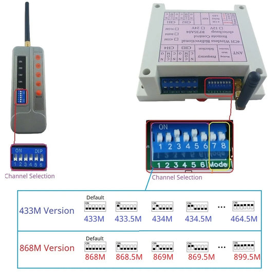 RF35A04 Wireless Bidirectional Remote Control 433M 868M Feedback AES Rolling Code for Gating Crane Garage Door Industrial Manufacturing