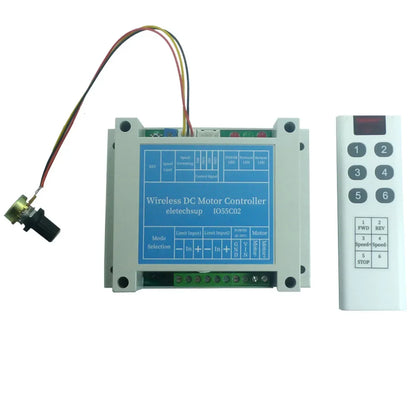 IO55C02 433M Wireless Remote Controller Forward Reverse Limit Speed Board 200W 12V 24V DC Motor Driver Module