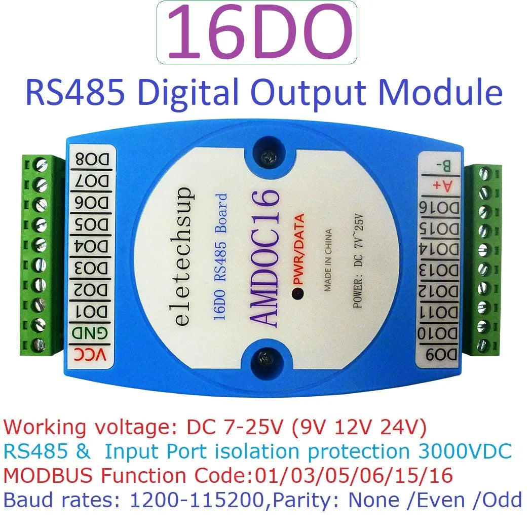 AMDIB16 AMIOA08 AMROD08 AMDOC16 DC 12V 24V 8DI-8DO 16DI 16DO RS485 Isolated communication Digital NPN PNP Input and Output MODBUS RTU PLC Expansion Board