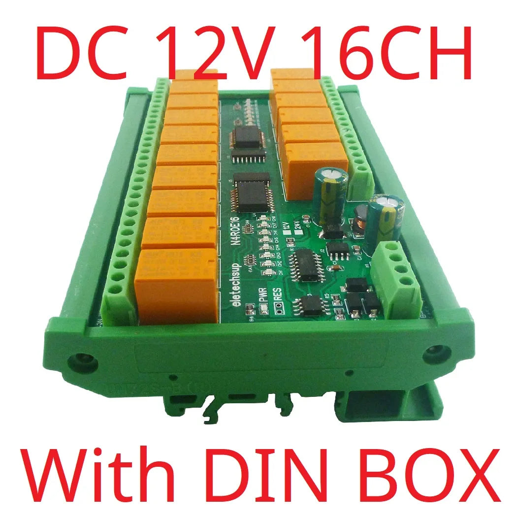 N4ROE16 16CH RS485 Multifunction Relay Module with 3A Switch Digital Output, DC 12V 24V - Integrated Circuit