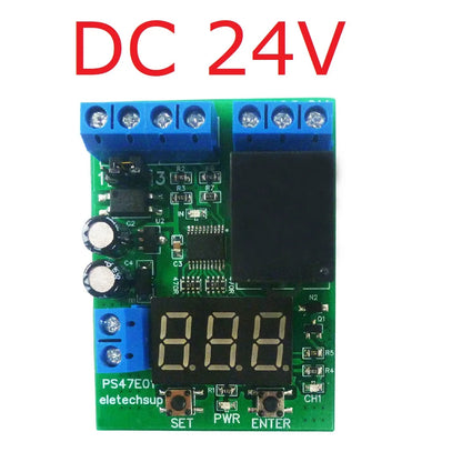PS47E01 Switch Control Board for DC 12V 24V LED Digital Relay Module, Voltage Detection Charging Discharge Monitor Test