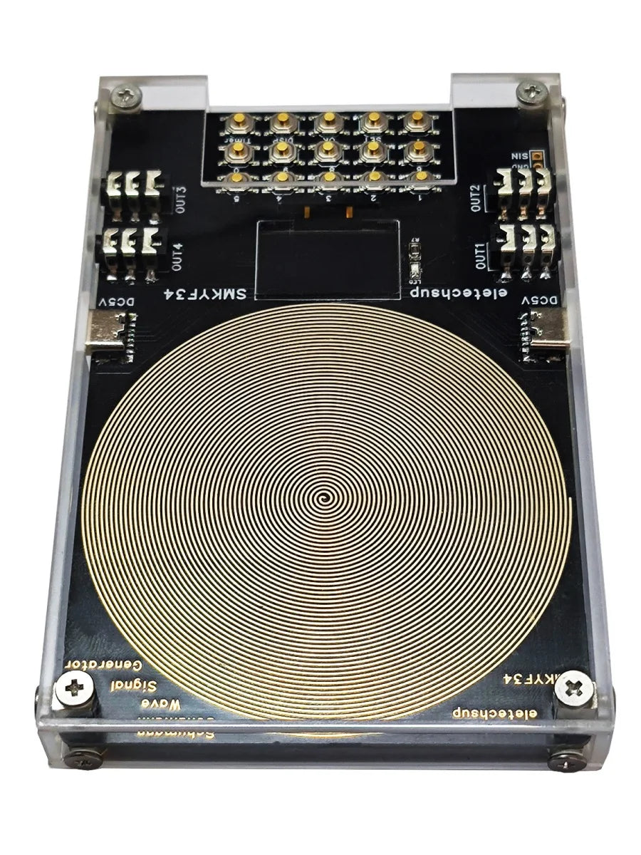 SMKYF34  Schumann Generator 0.01HZ-500KHZ High-precision  4 External Antenna Interface Cascadeable 7.83 Equipment OLED Display Timer