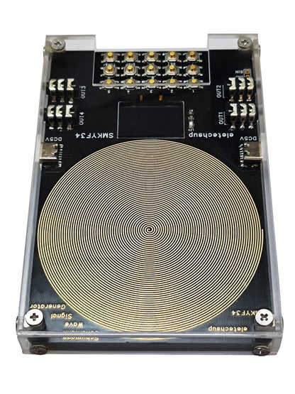 SMKYF34  Schumann Generator 0.01HZ-500KHZ High-precision  4 External Antenna Interface Cascadeable 7.83 Equipment OLED Display Timer