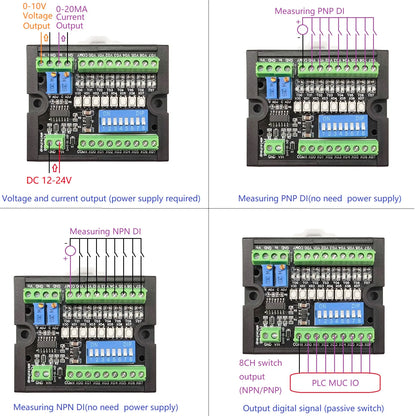 PLADA08 MCU PLC Simulation Debug Board 0-10V 4-20MA Output ADC DAC Tester NPN PNP DI-DO Module for Arduino ESP32 Raspberry pi Micro:bit