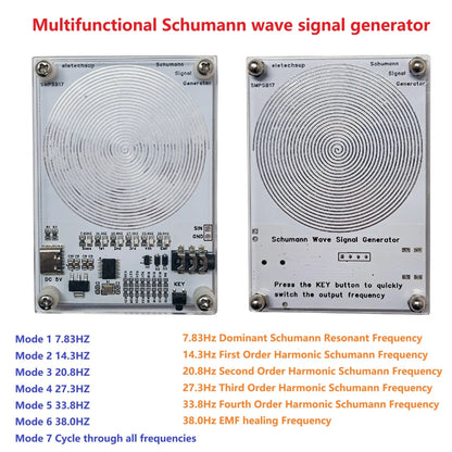 SMPSB17 7.83 14.3 20.8 27.3 33.8 38HZ Acrylic shell Schumann Resonance SR Generator Beneficial frequency signal generator for the human