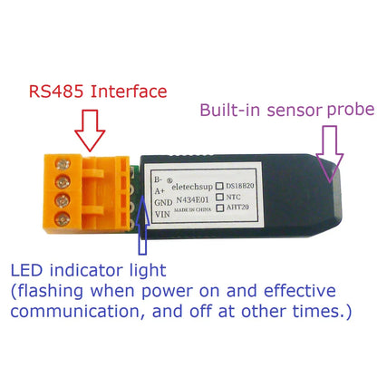 N434E01 Temperature and Humidity Transmitter Detection Sensor Module Modbus DS18B20/NTC/AHT20 replace SHT20 SHT30 RS485 Analog Signal
