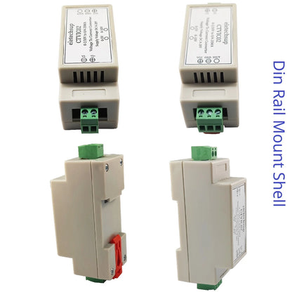CTVIC02 Industrial Grade Voltage to Current Transmitter 0-5V/0-10V to 4-20mA/0-20mA V/I Linear Converter DAC to Current Din Rail Shell