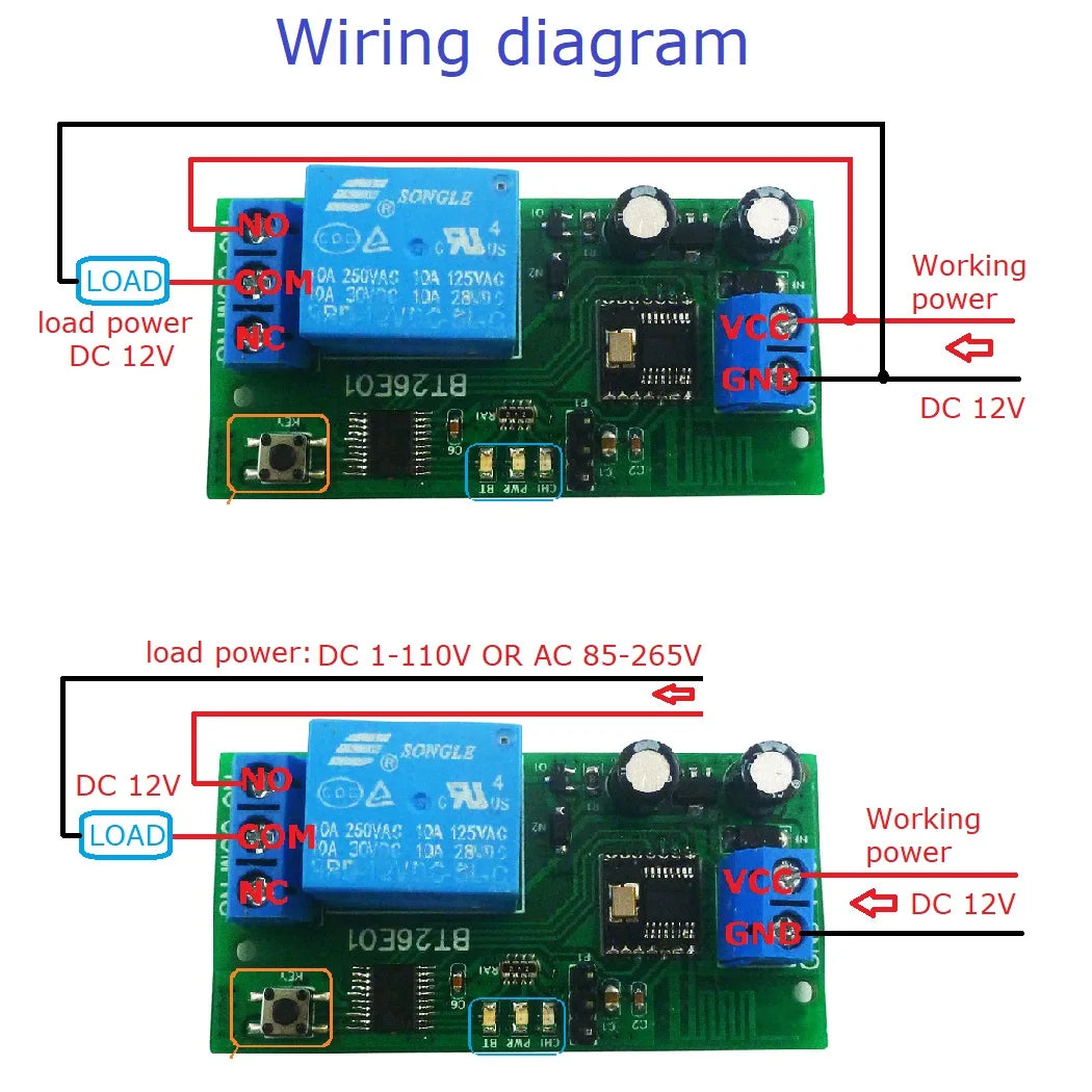 BT26E01 DC 12V  Bluetooth-Compatible Relay 2.4G RF Remote control IOT Module Command customization Switch Board for IOS Android BLE