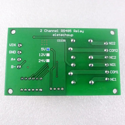 CE035 DC5V 2 CH RS485 Relay Board UART Serial Port Switch Module Modbus AT Command Control For PLC Smart Home Automated Industry