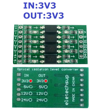 OP71A04 4ch 3.3V 5V 12V 24V Digital Logic Level Conversion Module PNP/NPN to NPN Optical Isolation Board for Arduiuo  NANO STM32 AVR