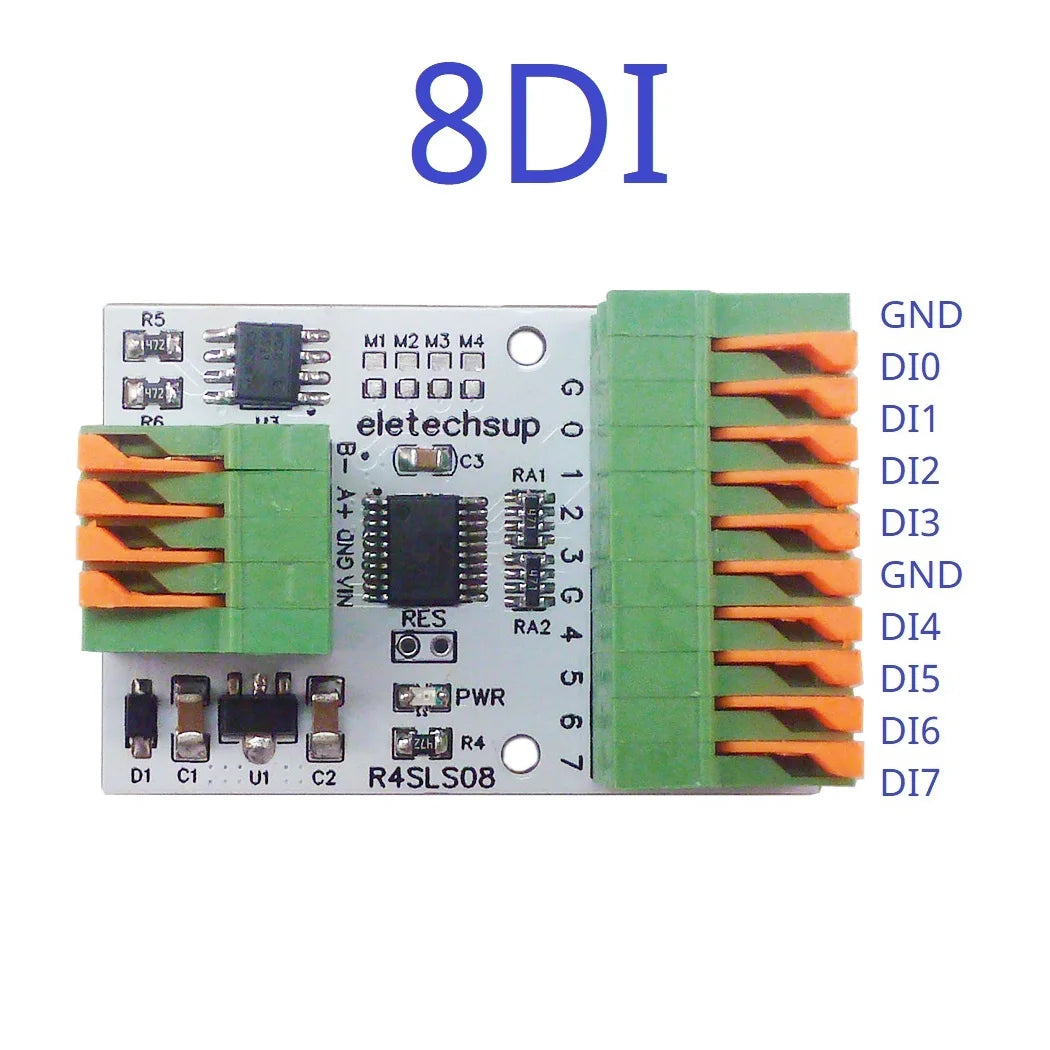 R4SLS08 8CH Multipurpose RS485 Modbus Rtu Digital IO Module 141R Spring Terminal Block Master-slave Digital Collection Control R4SLS08