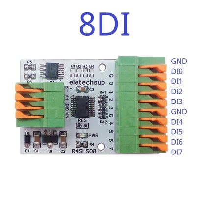 R4SLS08 8CH Multipurpose RS485 Modbus Rtu Digital IO Module 141R Spring Terminal Block Master-slave Digital Collection Control R4SLS08