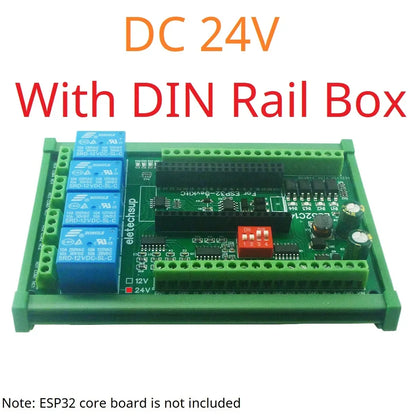 ES32C14 DC 12V 24V ESP32 Expansion Board Digital Analog DAC ADC IO Wifi Relay Switch ES32C14 Module for Arduino PLC Smart Home IOT Diy