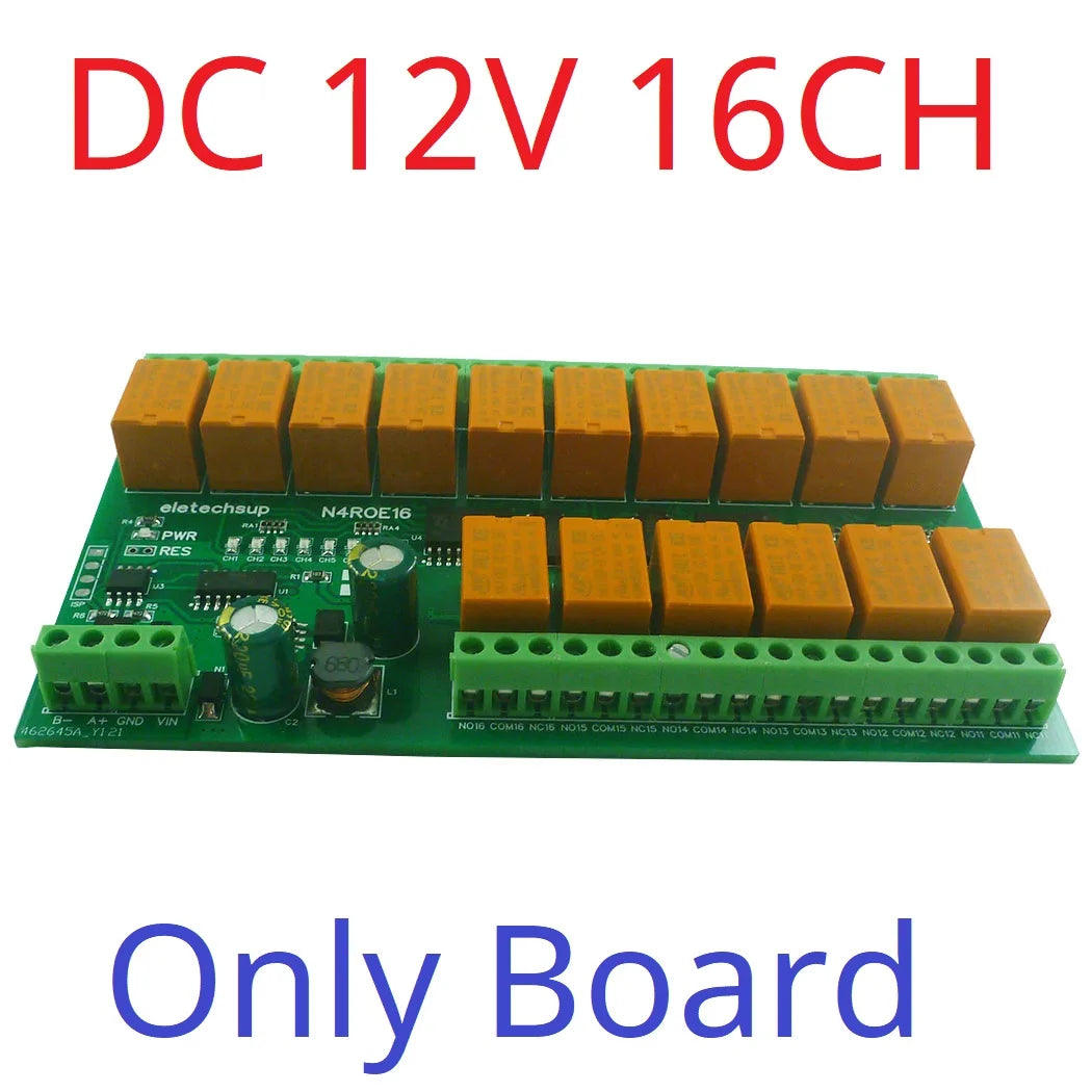 N4ROE16 16CH RS485 Multifunction Relay Module with 3A Switch Digital Output, DC 12V 24V - Integrated Circuit