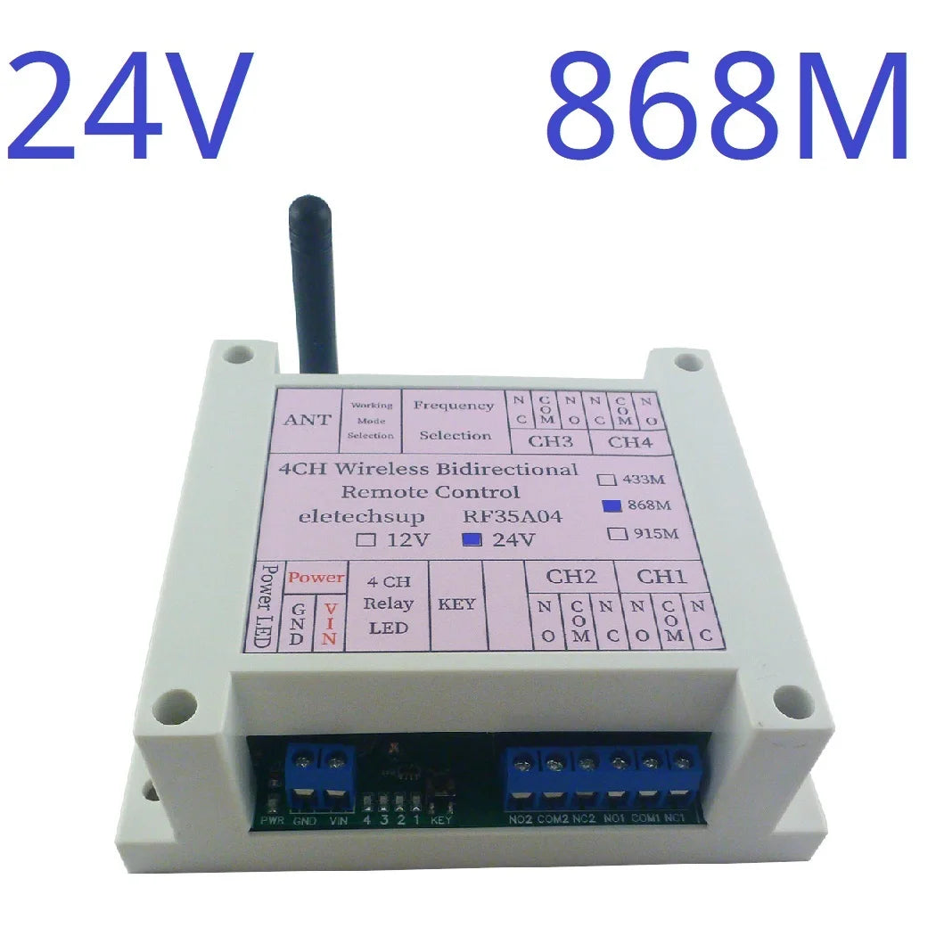 RF35A04 Wireless Bidirectional Remote Control 433M 868M Feedback AES Rolling Code for Gating Crane Garage Door Industrial Manufacturing
