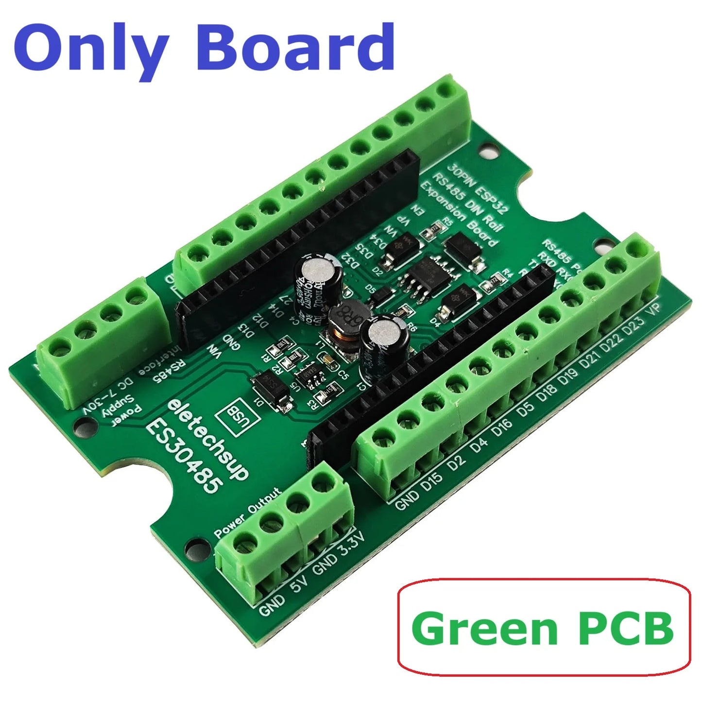 ES30485 Expansion Board DC 7-30V Power Input 5V 3.3V Output RS485 ESP32 Din Rail Mounting  for WIFI BT IOT MQTT HTTP Smart Home DIY