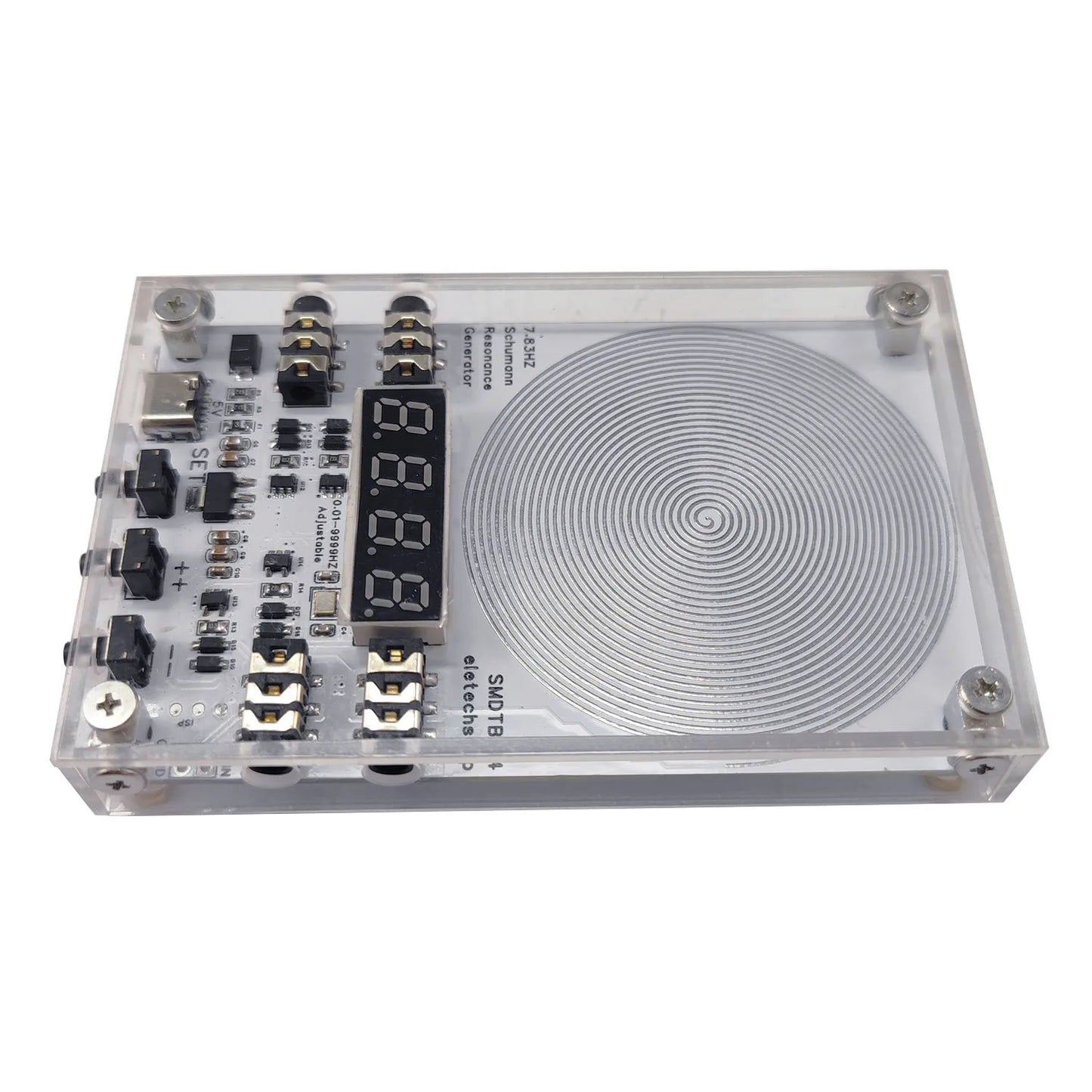 SMDTB14 4CH High-Precision 7.83 Schumann Resonance Pure Sine Wave Signal Generator External Antenna for Mentally Physically Health Sleep