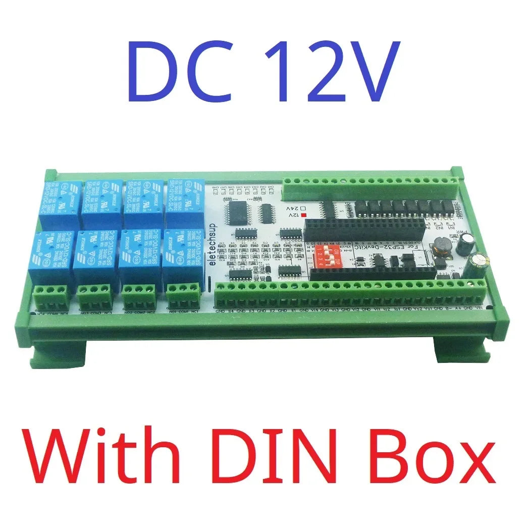 ES32D26 2AO-8AI-8DI-8DO ESP32 Wifi Network Relay Board 4-20MA 0-10V Digital Analog Input Output Module for Smart Switch IOT Simple PLC