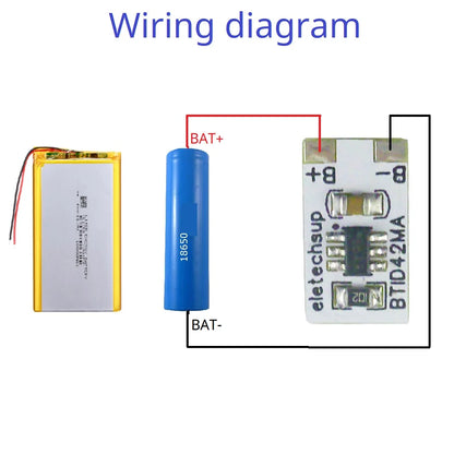 BTID42MA Mini 3.7V 4.2V 1-Cell LI-ON LI-PO Battery Power Voltage Indicator LED P/V Detection Module for 18650 26650 4680 Charge Discharge