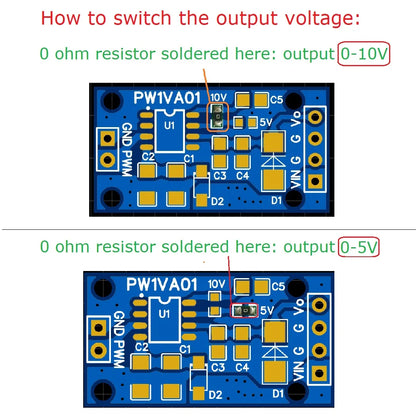 PW1VA01 Arduiuo DAC Expansion Module diy kit PWM to 0-5V/0-10V Voltage Converter for NANO PRO MEGA  esp8266 esp32
