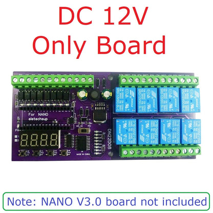 DN22D08 8CH DC 12V 24V Multifunction Delay Timer Switch Board RS485 PLC IO Expanding Module For Arduino NANO V3.0