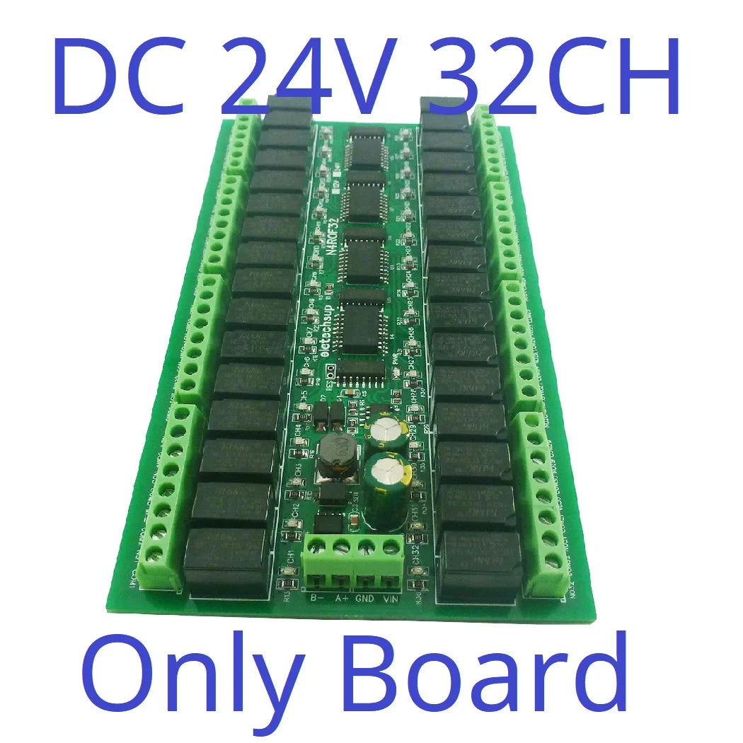N4ROF32 Mini DC 12V 24V 32CH Multifunction Modbus Rtu RS485 Relay Board 2A 0.2W Low Power Consumption Micro Voice Relay Module N4ROF32