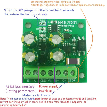 N467D01 8-30V Small DC Linear Geared Motor Driver Forward Reverse Stop Delay Timer Controller RS485 PLC IO
