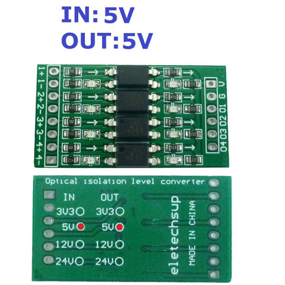 OP71A04 4ch 3.3V 5V 12V 24V Digital Logic Level Conversion Module PNP/NPN to NPN Optical Isolation Board for Arduiuo  NANO STM32 AVR