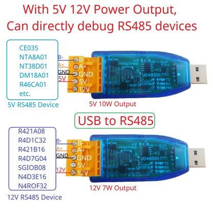 UDTTL03 UD23202 UD48501 12V 5V VCC Output USB to RS485 RS232 TTL Converter UART PC COM Serial Port Module for PLC IO HMI MCU PTZ Smart Home Debugging
