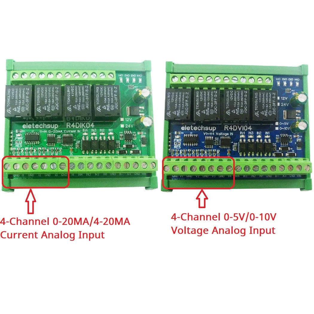 R4DIK04 R4DVI04 4AI 4DI 4DO ModBus Gateway Module Digital Analog Quantity Acquisition Switching Value Current Voltage 4-20MA 0-5V 0-10V