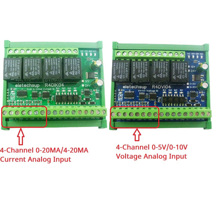 R4DIK04 R4DVI04 4AI 4DI 4DO ModBus Gateway Module Digital Analog Quantity Acquisition Switching Value Current Voltage 4-20MA 0-5V 0-10V