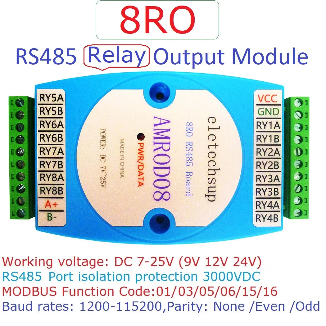 AMDIB16 AMIOA08 AMROD08 AMDOC16 DC 12V 24V 8DI-8DO 16DI 16DO RS485 Isolated communication Digital NPN PNP Input and Output MODBUS RTU PLC Expansion Board