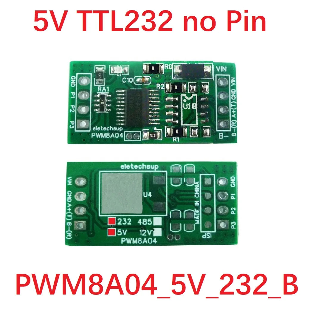PWM8A04 3Ch RS485 to PWM Square Wave Pulse Generator 1Hz-20kHz Frequency Duty Cycle Adjustable DC 5V 12V