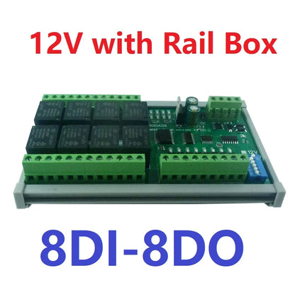 10IOA01 10IOA02 10IOA04 10IOA08 10IOA12 DC12V 1-12Ch Digital Switch DiDo Multifunction RS485 PLC IO Expanding Board Standard Modbus RTU Relay Module