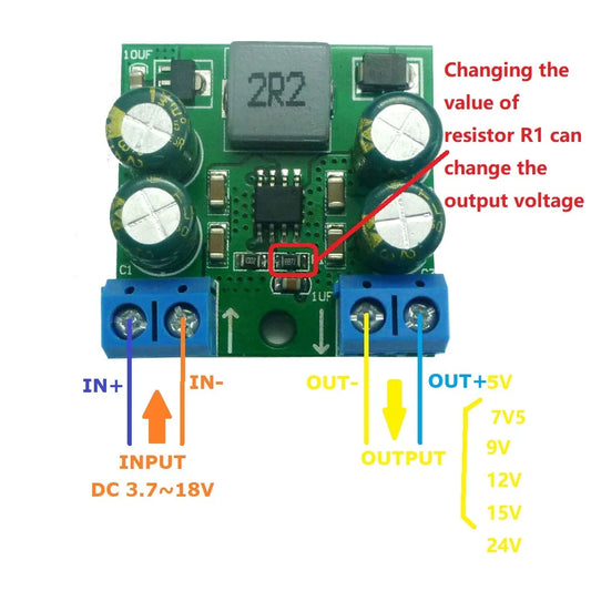 ND04BOTA 60W Step-Up DC-DC Converter Module 3.7-19V to 5V 7V5 9V 12V 15V 24V for Arduiuo NANO  esp8266