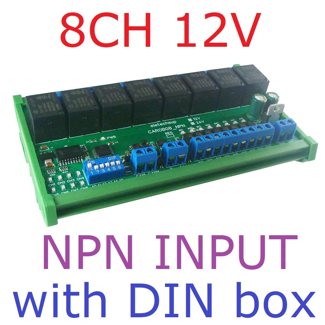 CAROA04 CAROB08 CAROC16 4/8/16 DI-DO CAN Relay Controller Module RS485 Digital NPN/PNP IO Expanding Board for CNC Car Automated Industry CARO