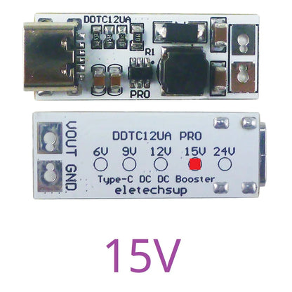 DDTC12UA_PRO Full Function Type-C PD QC USB 5V to 5V to 6V 9V 12V 15V 24V 9W DC-DC Boost Converter for Arduino Smart Home Speaker