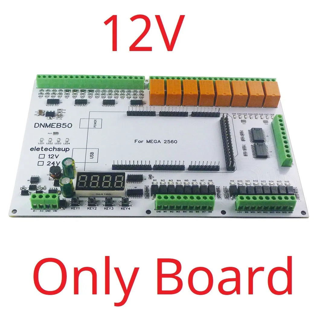 DNMEB50 16AI-16DI-16DO 4-20MA Current 0-5V/10V/30V Voltage Dry Wet Contact MOS RS485 Relay MEGA2560 R3 Expanding Board for Arduino PLC