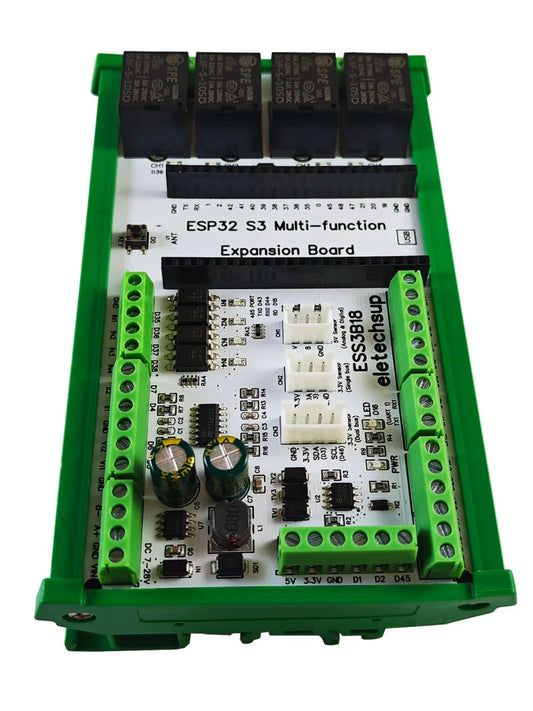 ESS3B18 ESP32 S3 Expansion Board for Current Voltage Relay Temperature Humidity AM2301 DS18B20 SHT20 SHT30 ACS712 WIFI MQTT IOT BLE