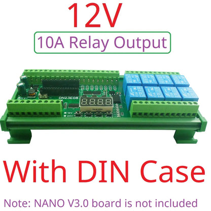 DN24F08 DN23E08 8AI-8DI-8DO Multifunction IO Expanding Module for ARDUINO NANO V3.0 RS485 Modbus RTU Open PLC LED Current Voltage Sensor