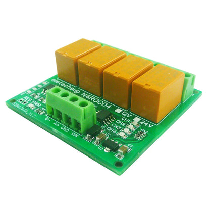 N4ROC04 DC 12V 24V 4ch Mini Modbus Rtu 3A Relay Module PLC Intermediate Relay I/O Expansion Board NC COM NO Port N4ROC04