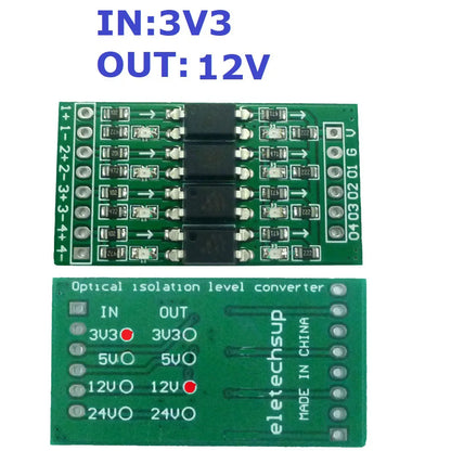 OP71A04 4ch 3.3V 5V 12V 24V Digital Logic Level Conversion Module PNP/NPN to NPN Optical Isolation Board for Arduiuo  NANO STM32 AVR