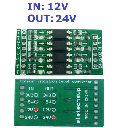 OP71A04 4ch 3.3V 5V 12V 24V Digital Logic Level Conversion Module PNP/NPN to NPN Optical Isolation Board for Arduiuo  NANO STM32 AVR