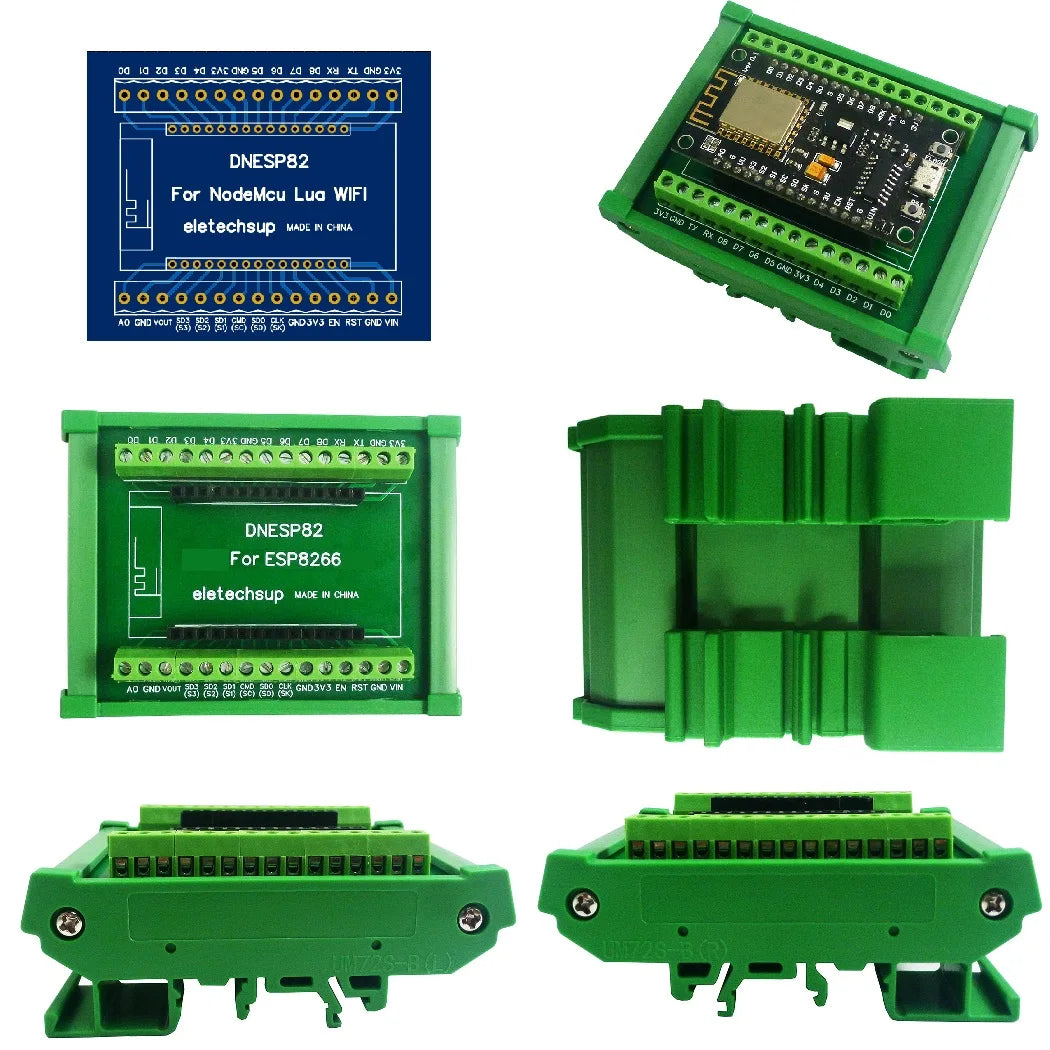 DNESP82 WIFI NodeMcu Lua ESP8266 Wifi GPIO DIN Rail 3.96 PinBoard Box Expansion Board for Arduiuo Ethernet PLC