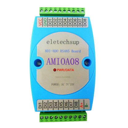 AMIOA08 DC12V/24V 8DI8DO RS485 MODBUS RTU PLC Module Isolated Digital I/O for Arduino Raspberry Pi Home Industrial Automation