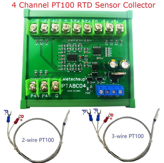 PTA8C04 4ch  500 Celsius PT100 Thermocouple RTD emperature Sensor RS485 Temperature Sensor Module Modbus RTU Board Paperless Recorder